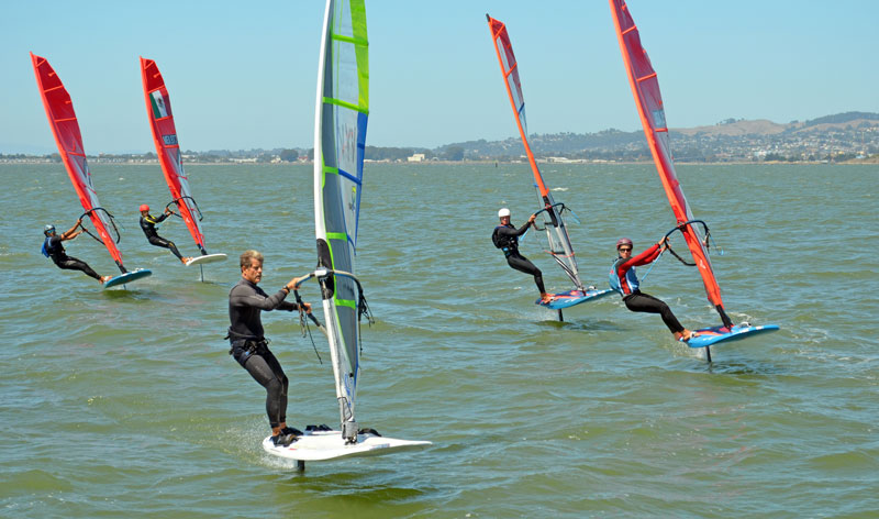 Foiling windsurfers