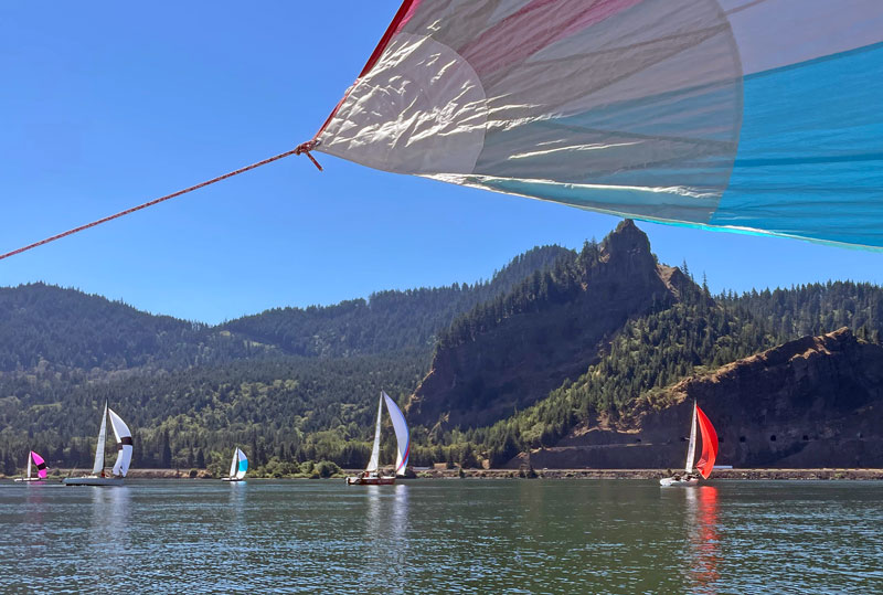 boats sailing on the Columbia River