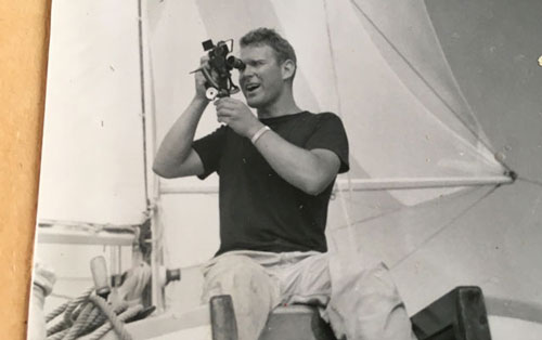 Gordon Nash Sr. with sextant