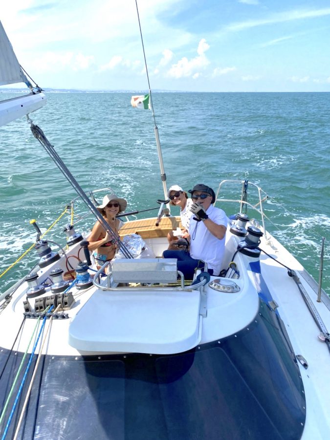 Crew in cockpit oceans away from the Bay