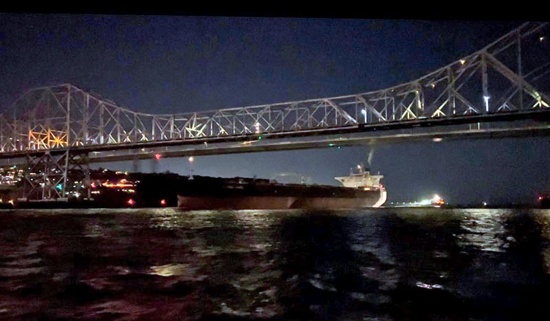 Tanker under Carquinez Bridge