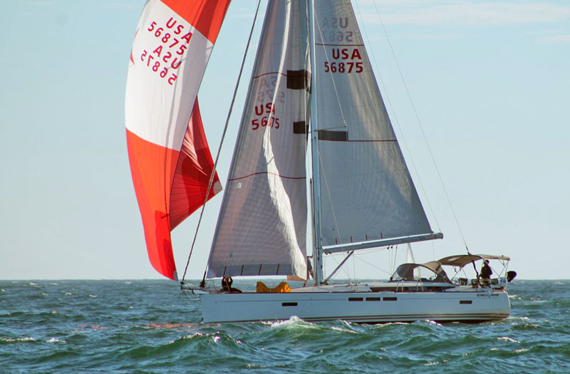 Scarlet Fever with spinnaker