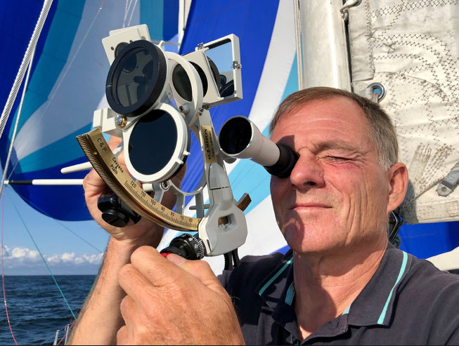 Tapio with sextant