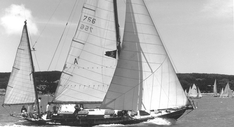 Historical shot of yawl racing