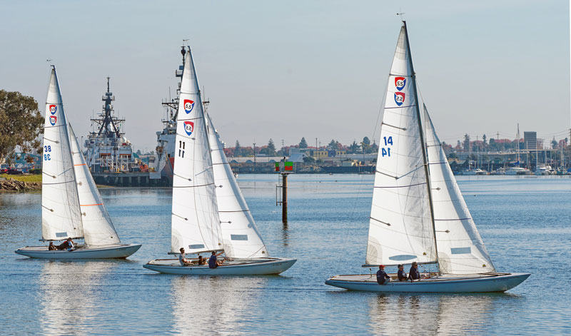 Columbia 5.5s with USCG ships