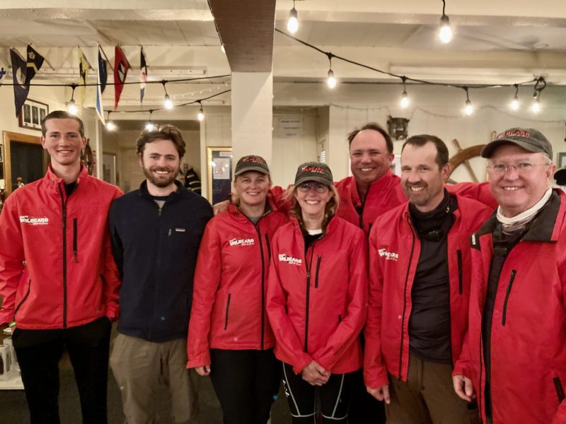 boat crew in red jackets