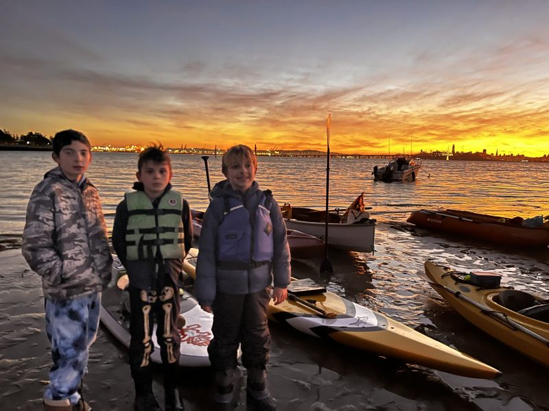 Three boys on Ashby Shoal