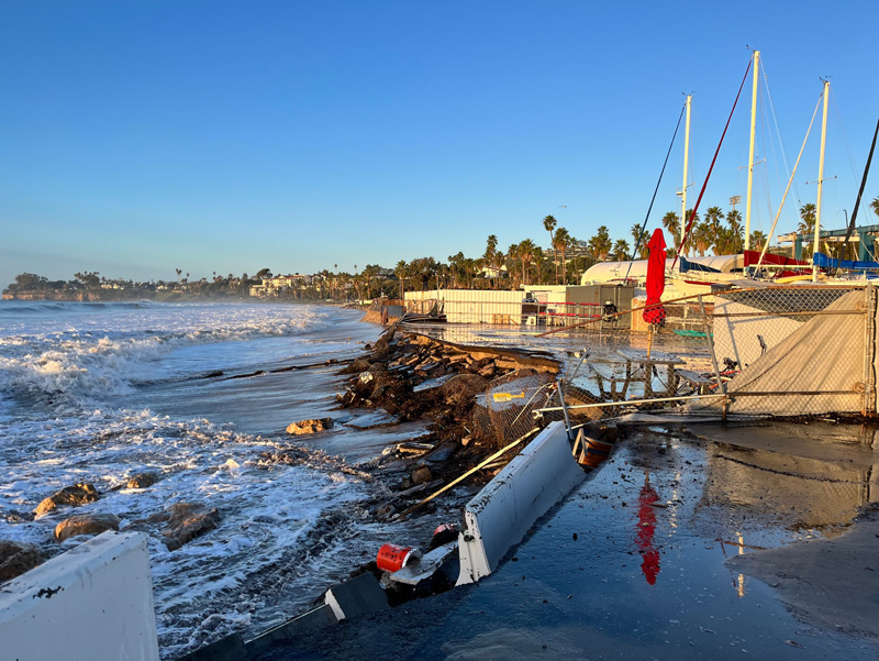 SBYC Parking Lot damaged in California storms