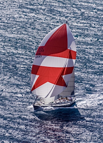 Sailboat flying Spinnaker