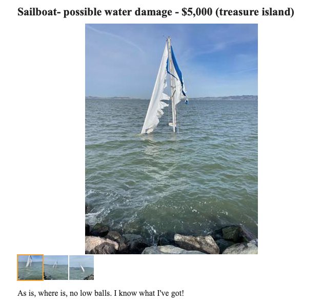 sunken boat on craigslist