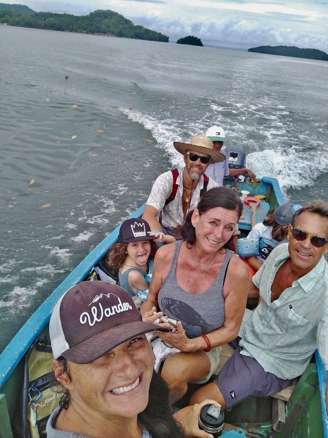 Fennell Family and friends in dinghy
