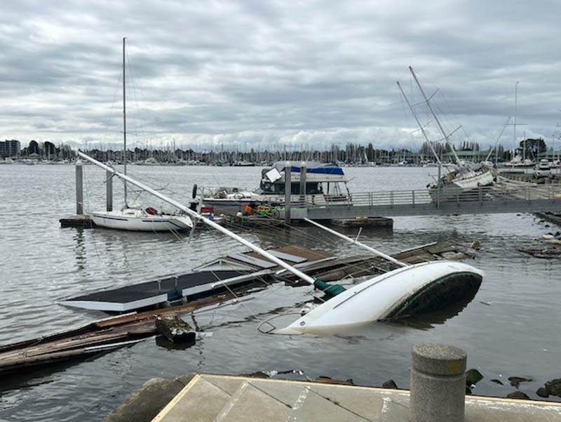 Estuary storm damage