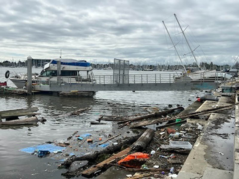 Estuary storm damage