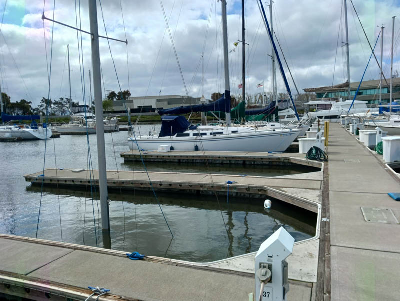 Redwood City Marina - winter storm sunk boat