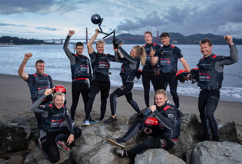 Team Denmark celebrate their Impact League championship.