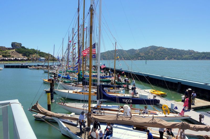 Wooden boat show dock