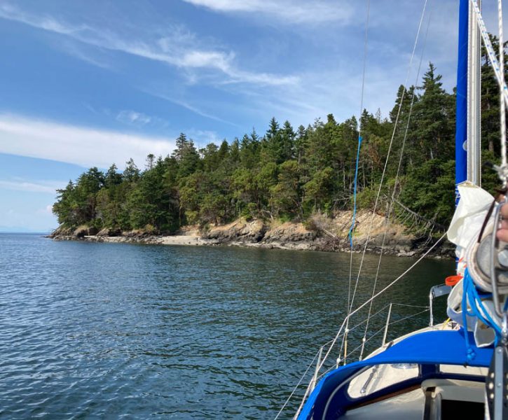 Anchored off Orcas Island.