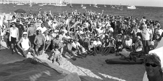 Baja ha-ha crowd on beach