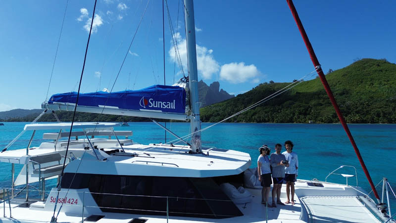 The Maciuca family on vacation in Bora Bora. 