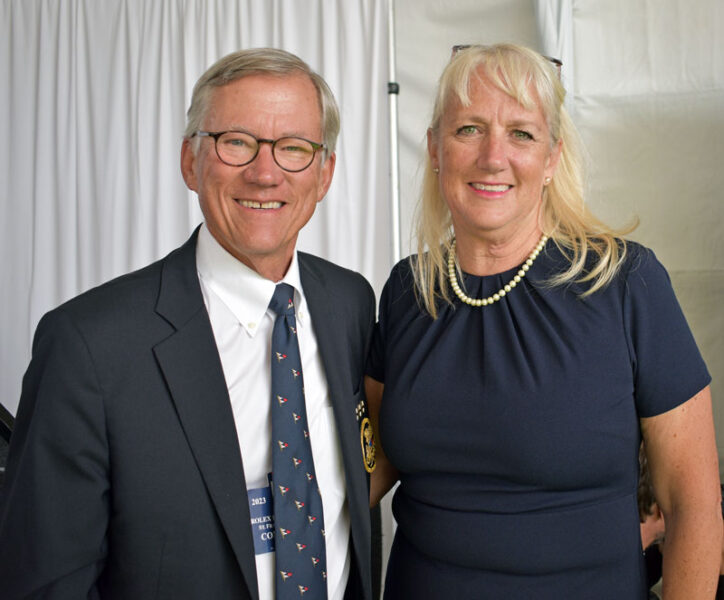 StFYC commodore Beau Vrolyk and regatta chair Susan Ruhne.