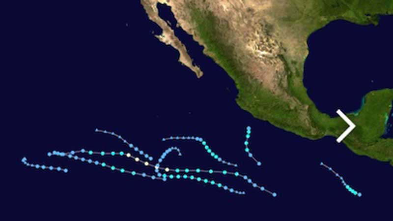 Mexico Hurricane Tracks
