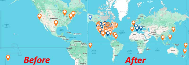 Summer Sailstice map before and after