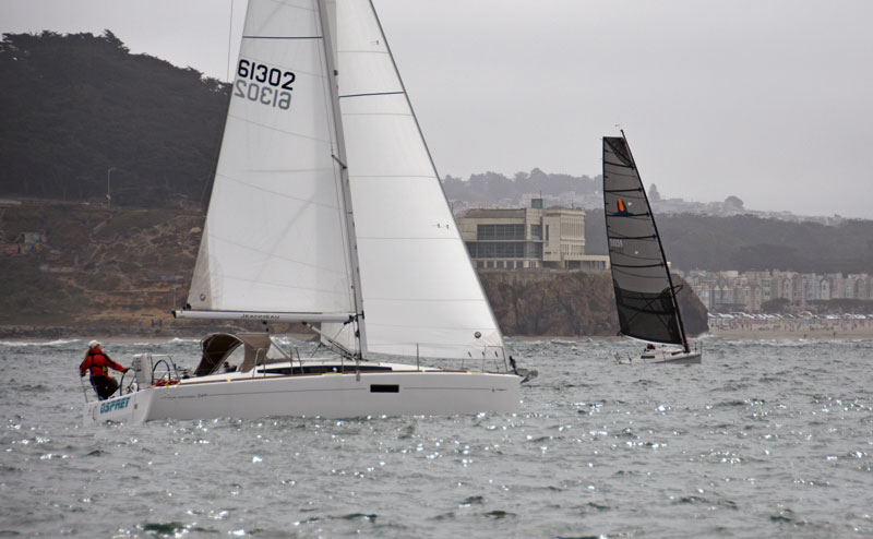 Sailing past Baker Beach