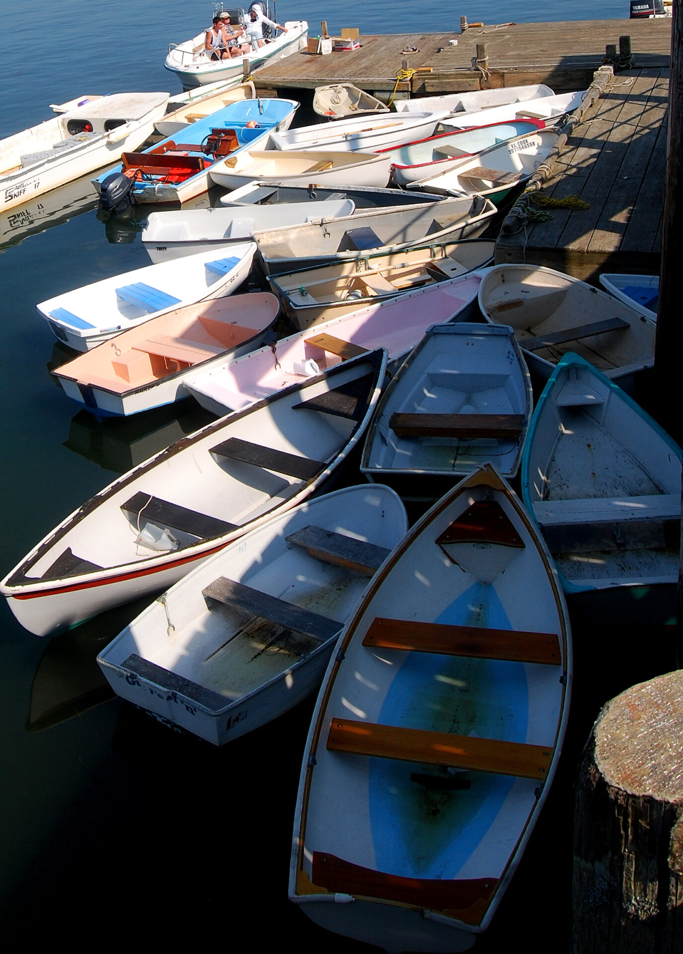 anchored sailors' dinghies