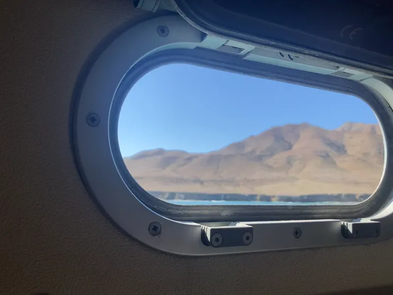 The view from the stateroom in Bahia Santa Maria.