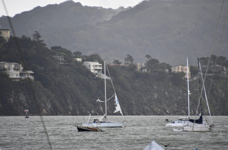 Wild-weather-damaged boats