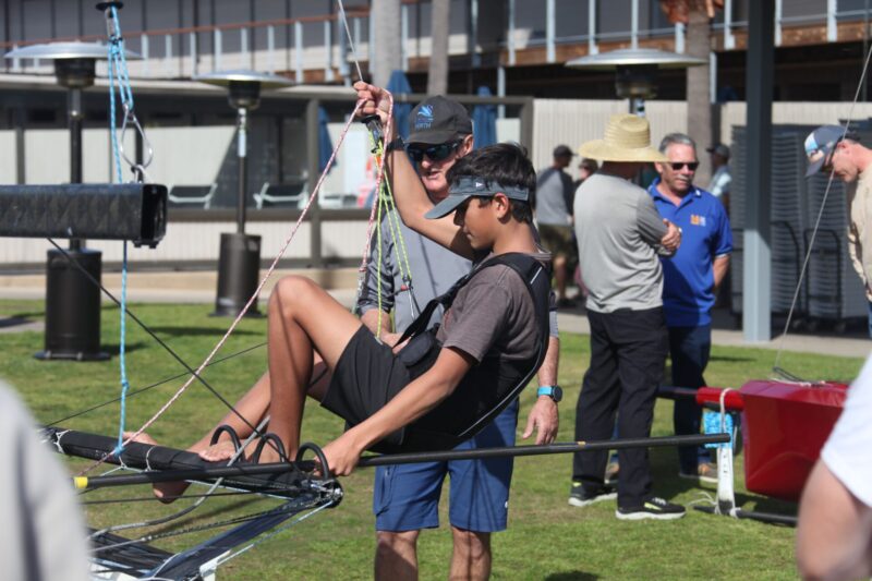 sailor practising I-14 skiff skills