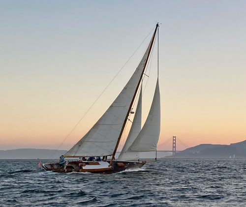 Corinthian Yacht Club Friday night race at sunset.