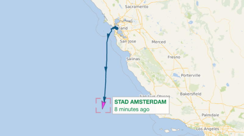 Stad Amsterdam heads South.