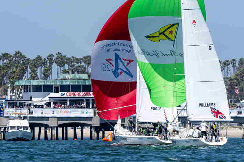 Spectator action off the pier in Long Beach.