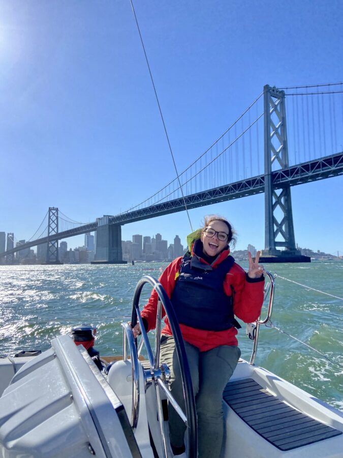 Good Jibes #141 Emily Zugnoni at helm