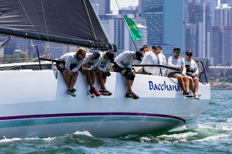 Ron Epstein's JPK 11.80 Bacchanal racing in Sydney Harbor.