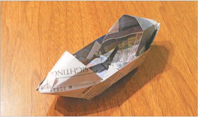 Max Ebb rainy day activity - paper boat