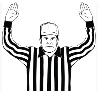 Umpire signaling touchdown