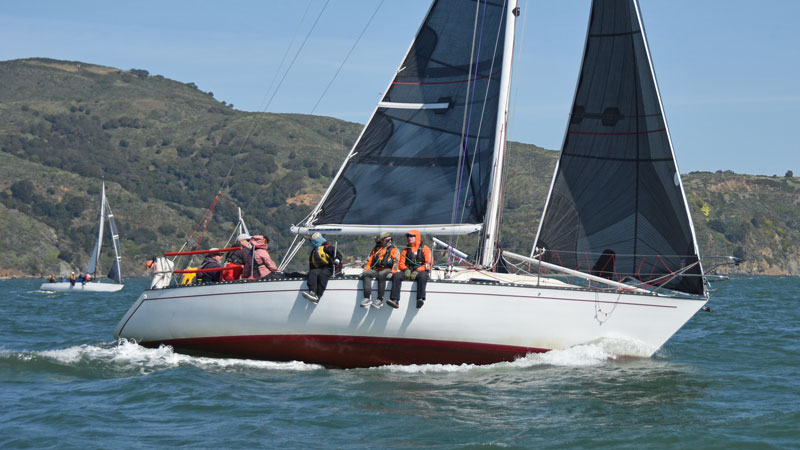 Santana 35 Ahi racing west of Angel Island