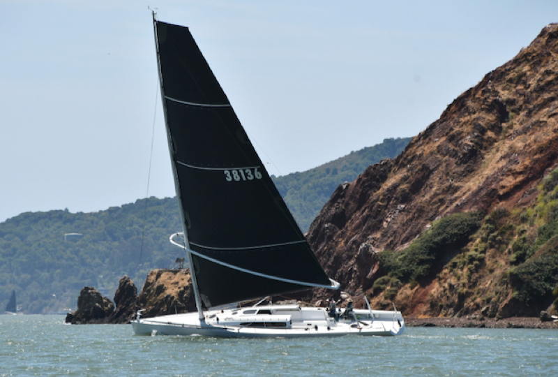 Charles Ray and Zan Drejas round Red Rock during the YRA Summer Doublehanded race on Sunday. 