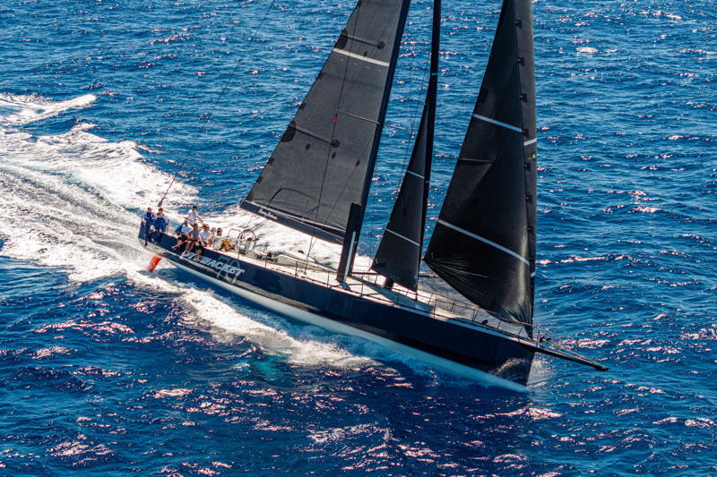 The Volvo 70 Pyewacket showing her winning ways in the 2025 Antigua Sailing Week. Europe is next.