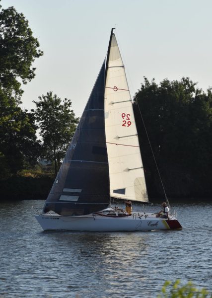 A peaceful moment aboard Ross Groelz's Express 27 Eagle