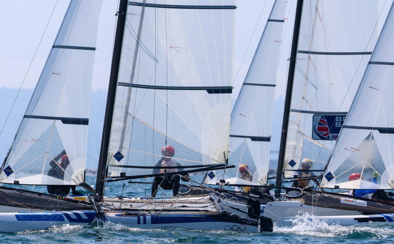 Nacra 17s got the games started with a small fleet of six boats.