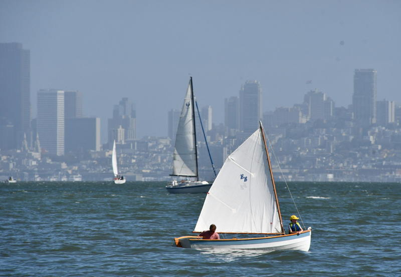 Phil Mills and son sailing home on Father's Day.