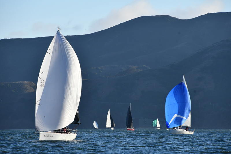 Madeline Morey and her Beneteau 10R crew on Lonestar were lit up for the evening.