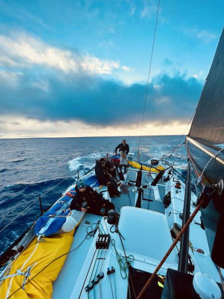 Favonius2 sailing the blue Pacific.