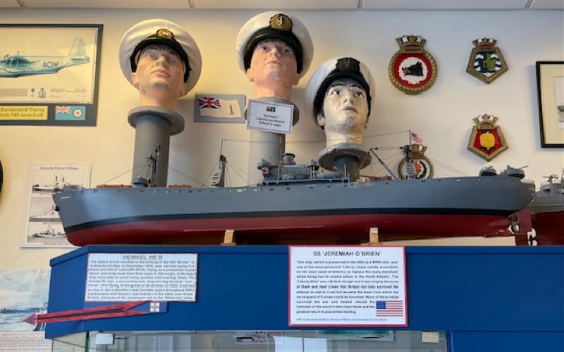 The model of the Jeremiah O'Brien on Oban, Scotland.