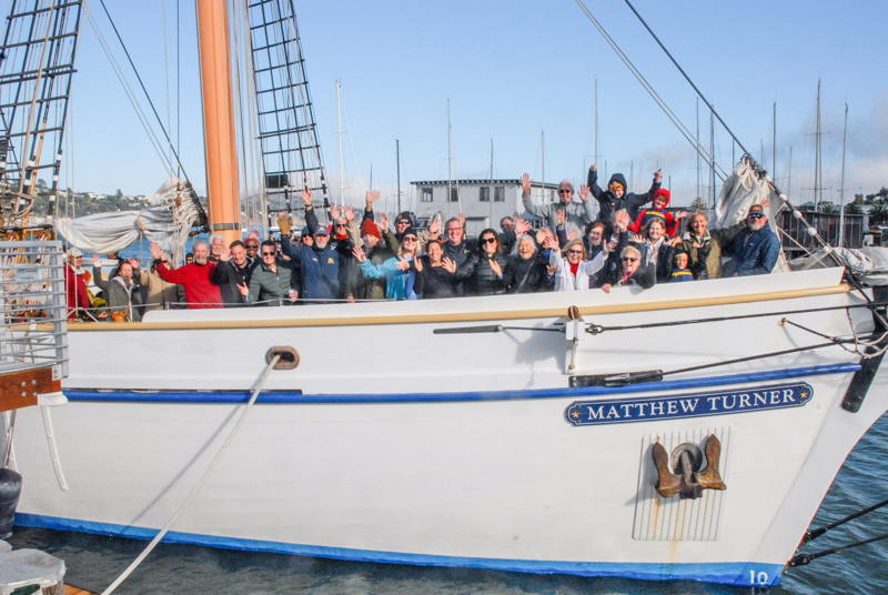Sausalito Rotary Club donors return from a sail on the Matthew Turner.