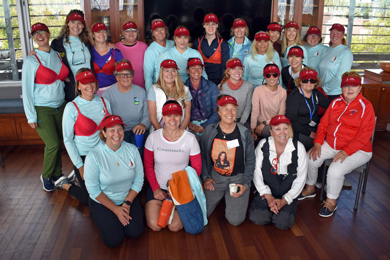 Red Bra skippers gathered in the clubhouse