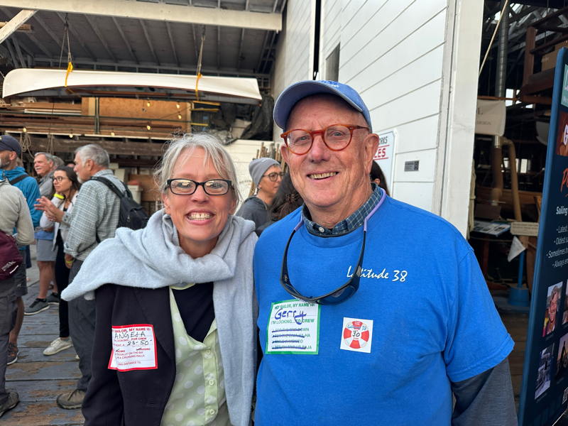 Angela and Gerry know each other from Afterguard Sailing Academy where Angela is a sailing instructor. Gerry continues to be a dedicated volunteer Latitude 38 ambassador.